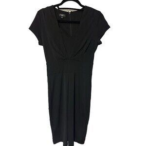 Talbots‎ Women Short Sleeve Rayon Blend Sheath Dress Size 2 Petite Black